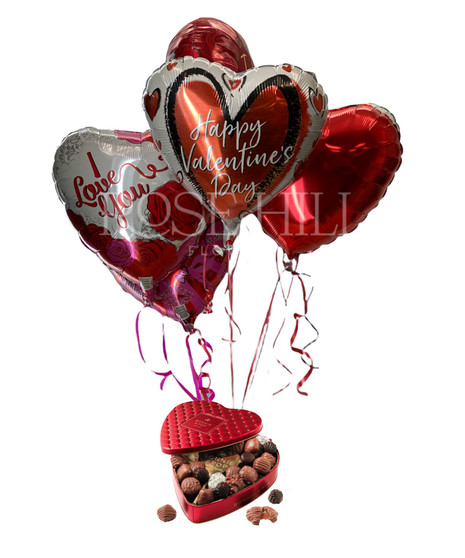 Up, Up, and Adore! - Balloon Bouquet with Assorted Chocolates