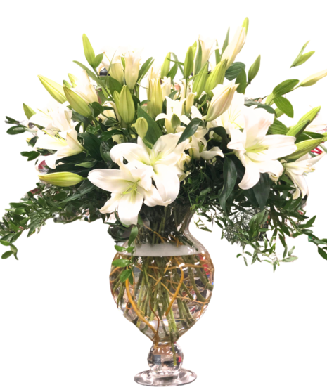 Vase arrangement of Stargazer Lilies